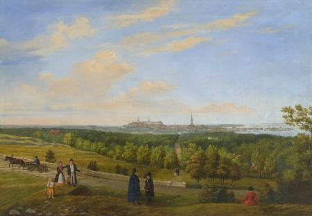 Edvard Petersen A view from Tallinn to Lasnamae oil painting picture